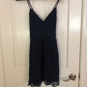 Navy Blue Thin Strap Dress